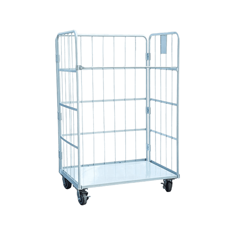  Chariot à cage roulante pliable en treillis métallique à 3 côtés pour la logistique et le délai d’exécution