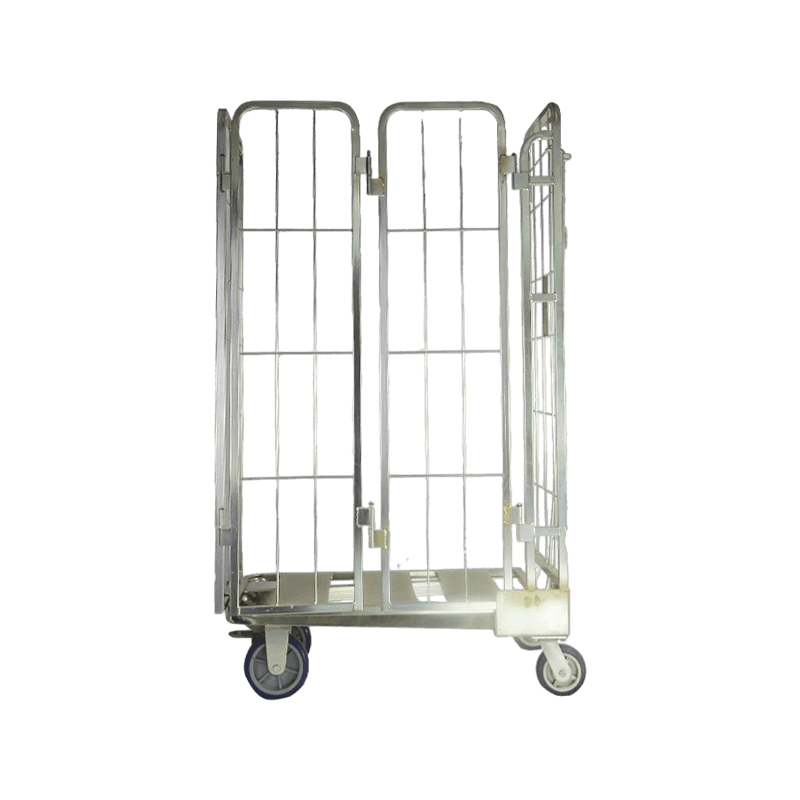 Chariot à cage à rouleaux dégrossi de stockage de marchandises logistiques d'entrepôt à 3