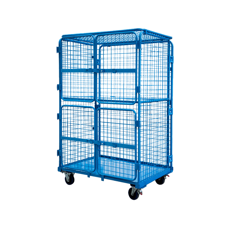 Type de sécurité dégrossi résistant chariot à cage à 4 rouleaux avec 4 portes